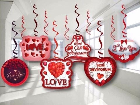 5 li Love tavan sarkıt süs
