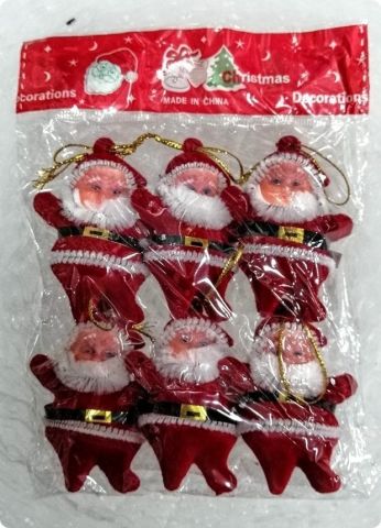 6'lı Mini noel baba süsleri