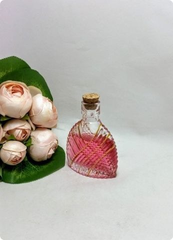 20 li Mantar Kapaklı,Yaldızlı Diva Yassı Cam Kolonya Şişesi 50 cc