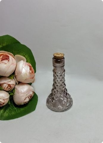 20 li Mantar Tıpalı Renkli Küçük Kristalize Cam Kolonya Şişesi
