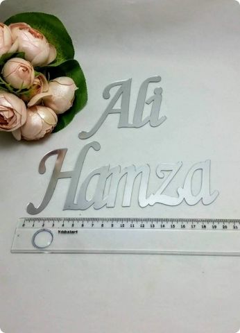 Kapı süsü ; çerçeve içi isimlik pleksi ayna