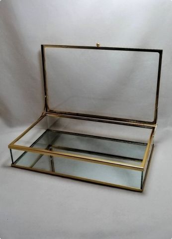 30x20 cm Aynalı Metal kenarlı çikolata Kutusu