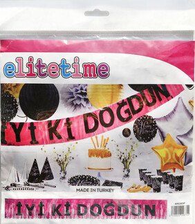 İYİKİ DOĞDUN BANNER PÜSKÜLLÜ METALİZE PEMBE