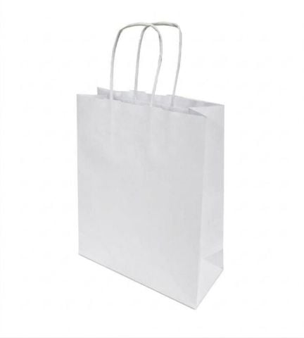 25 Li 18x24 cm Düz Beyaz Kağıt Çanta-Poşet