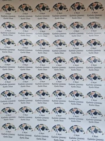 Kadınlar Günü Özelleştirilebilir 3 Cm Yuvarlak etiket 1 Sayfa (54 adet)