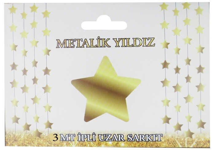 SÜS SARKIT YILDIZ METALİZE PARLAK 24 LÜ SET ALTIN