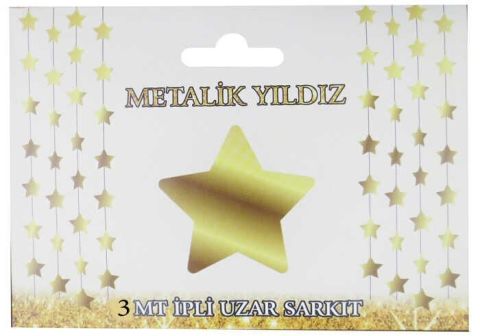 SÜS SARKIT YILDIZ METALİZE PARLAK 24 LÜ SET ALTIN