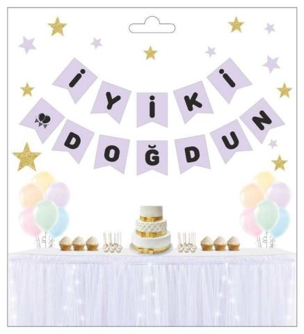 FLAMA İYİKİ DOĞDUN MAKARON LİLA PK:1 KL:300