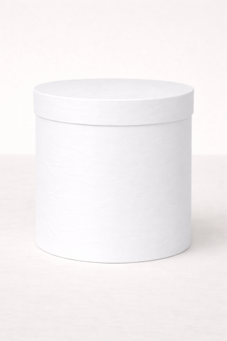 Tekli büyük silindir kutu BEYAZ