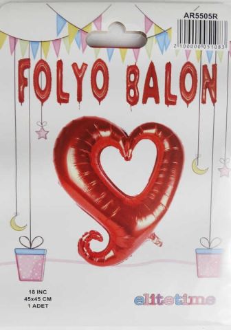 FOLYO BALON KALPLİ  KIRMIZI 18 İNC P1-1000