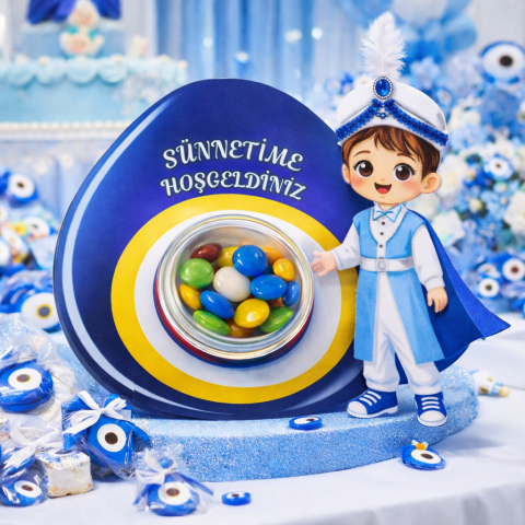 10 Adet Ahşap  sünnet çocuklu kutulu şekerlik