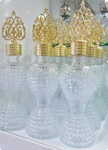 12 Li Metalize Güneş Tepelikli İnce Bel Cam Kolonya Şişesi