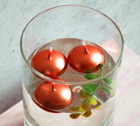 9 LU MUM TEALIGHT YÜZEN MUM KIRMIZI
