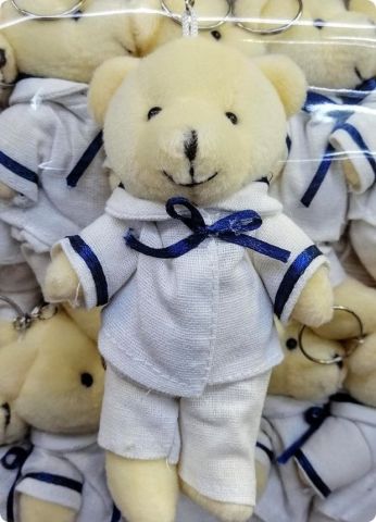 12 li 12 cm Denizci Peluş Ayıcık Anahtarlık