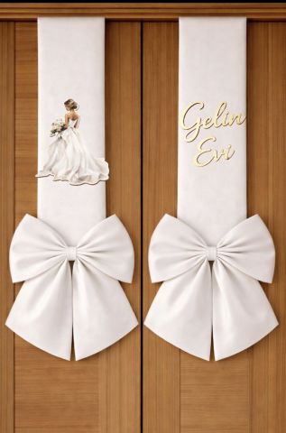 İkili çift taraflı gelin evi kapiı süsü fiyonku