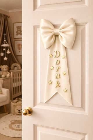 Saten tek etekli kapı süsü fiyonku