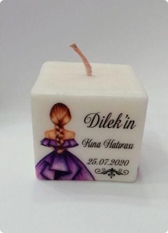 Baskılı Kare Mum (5,5*5,5 cm)