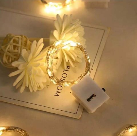 50'li Paket 2mt Pilli Peri Led Beyaz Işık