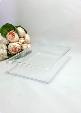 24 Lü Mika Pleksi Dikdörtgen Kristal 3.No Sığ Yasin Kutusu 14.5x20x4 Cm