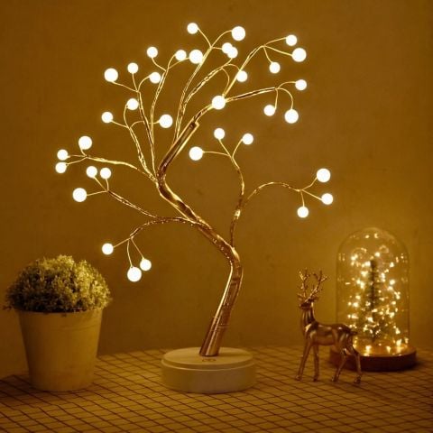 Işıklı Ağaç İnci Led Dekoratif Masa Üstü Led Işık