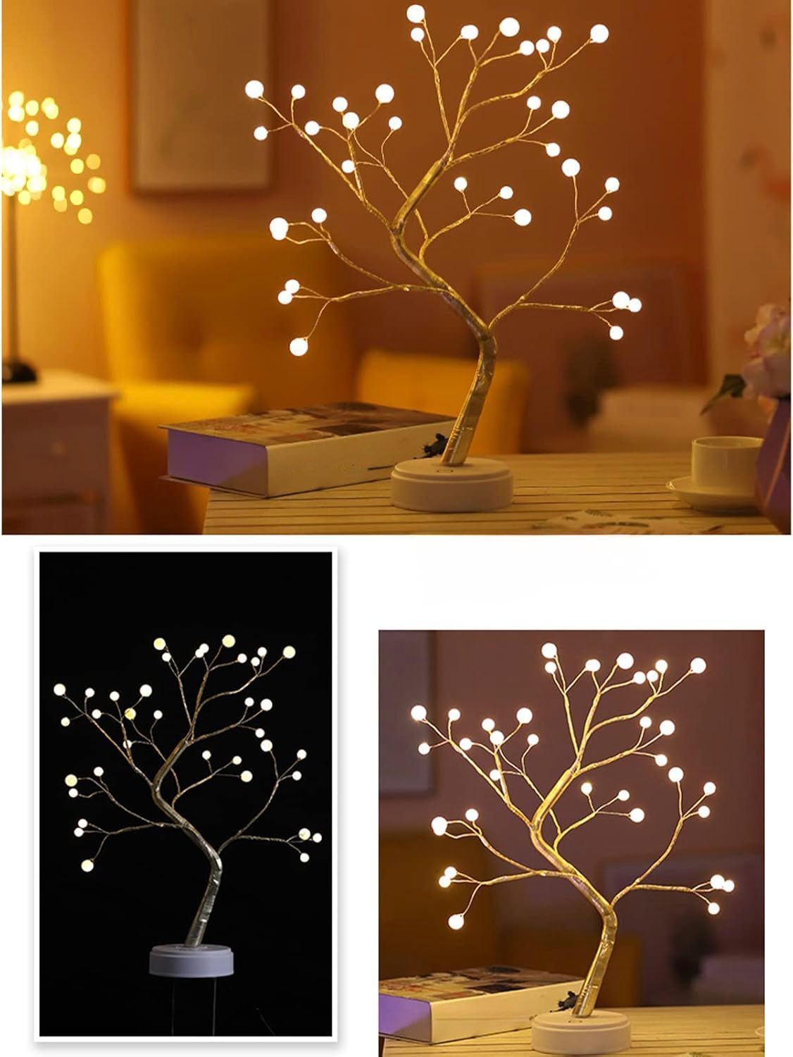 Işıklı Ağaç İnci Led Dekoratif Masa Üstü Led Işık