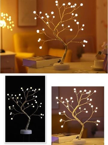 Işıklı Ağaç İnci Led Dekoratif Masa Üstü Led Işık
