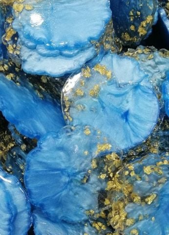 6,5 Cm Kenarı Tırtıklı Renkli Epoksi