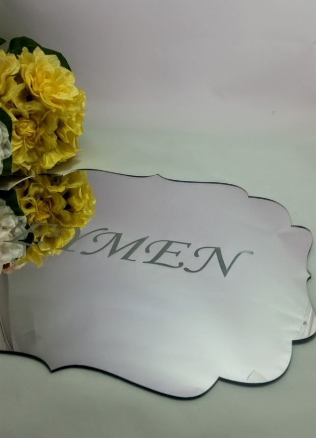 İsme özel Süslenmemiş Pleksi Ayna kapı süsü (lazer kesim)