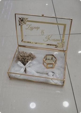 İsme Özel Kapaklı Yüzük Tepsisi
