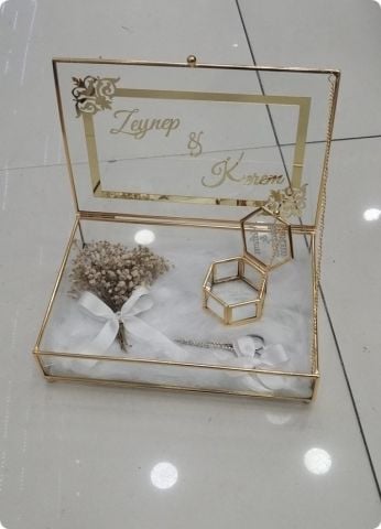 İsme Özel Kapaklı Yüzük Tepsisi