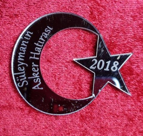 Bayrak simgeli pleksi ayna (5*4,5cm)