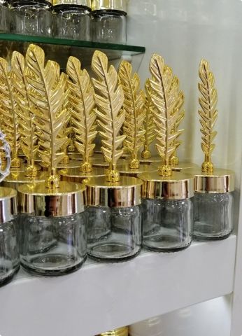 20 li Tüy Tepelikli Yuvarlak Cam Kavanoz 40 Cc