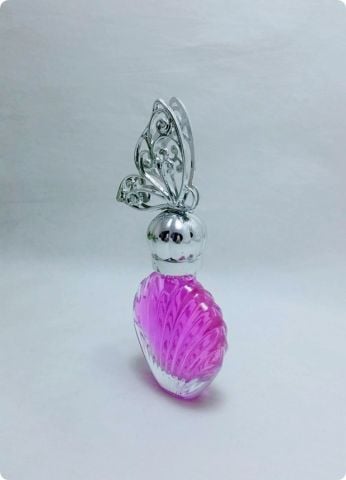 12 Li 3 boyutlu Pvc Kelebek Tepelikli İstridye Cam Kolonya Şişesi