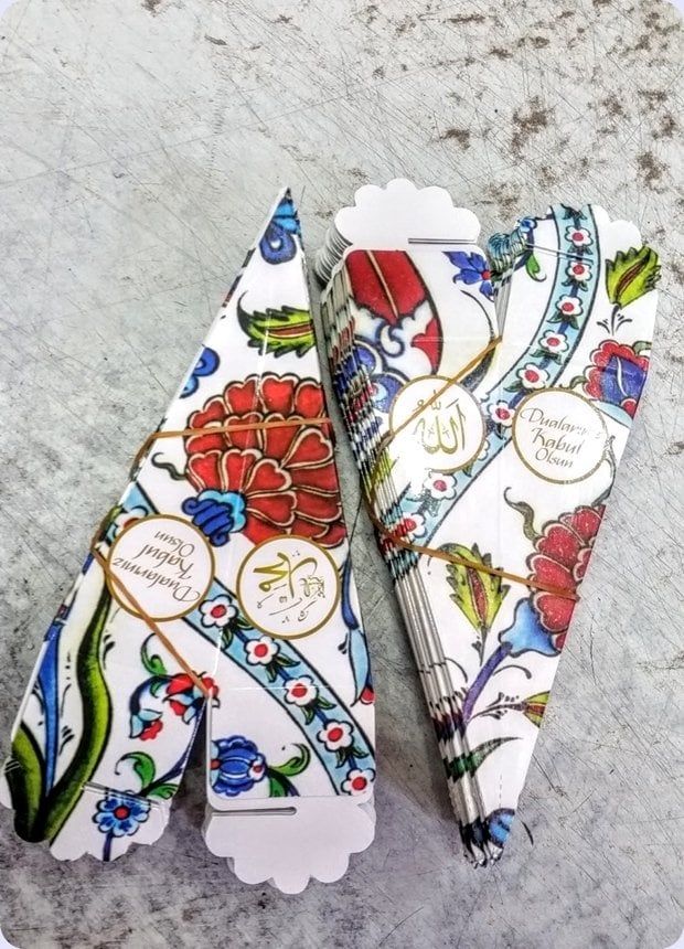 Karton Mini Çini Desenli Mevlüt Külahı