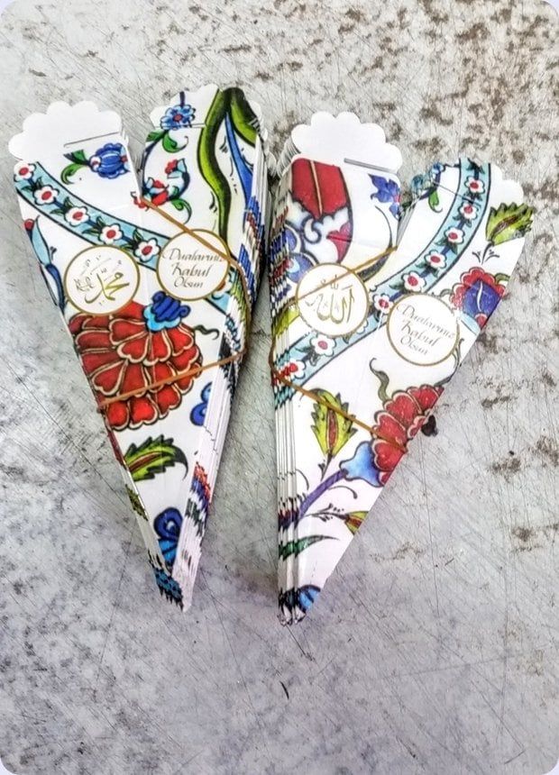 Karton Mini Çini Desenli Mevlüt Külahı