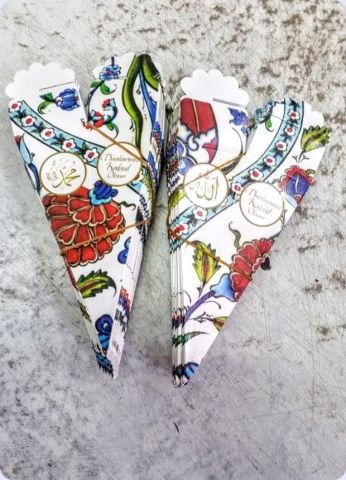 Karton Mini Çini Desenli Mevlüt Külahı