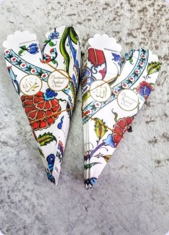 Karton Mini Çini Desenli Mevlüt Külahı