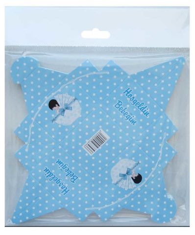 25 Lİ LOKUMLUK KARTON HOŞGELDİN BEBEK MAVİ