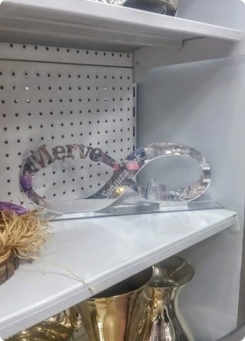 Masa Üstü Sonsuzluk Pleksi Ayna İsimlik (Söz,Nişan,Nikah Masası)