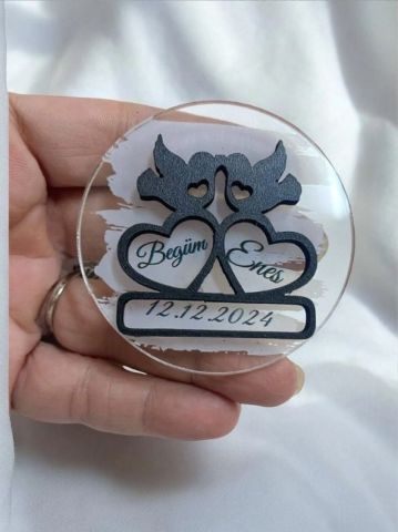 20 Li Pleksi Üzerine Güvercinli Hediyelik