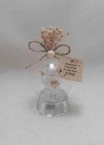 Süslü Işıklı Cam Melek Küre