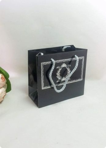 10 Lu (18x16 Cm) Körüklü,Baskılı, İpli, vefat mevlid Karton Çanta, Poşet