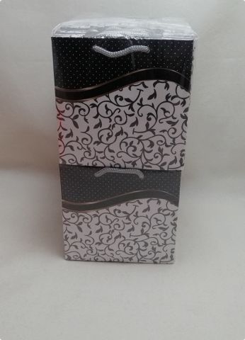 50'li 11x11 Cm Dalgalı Sarmaşık Desen Karton Çanta Poşet