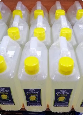 1 Litrelik Limon kolonyası 80 derece Çınarcık