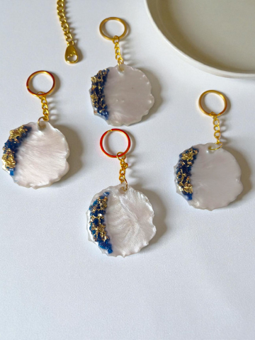 Tırtıklı kumlu Epoksi Anahtarlık