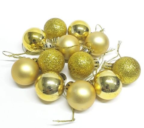 24 Lü 3 CM Cici Top Yılbaşı ağaç süsü