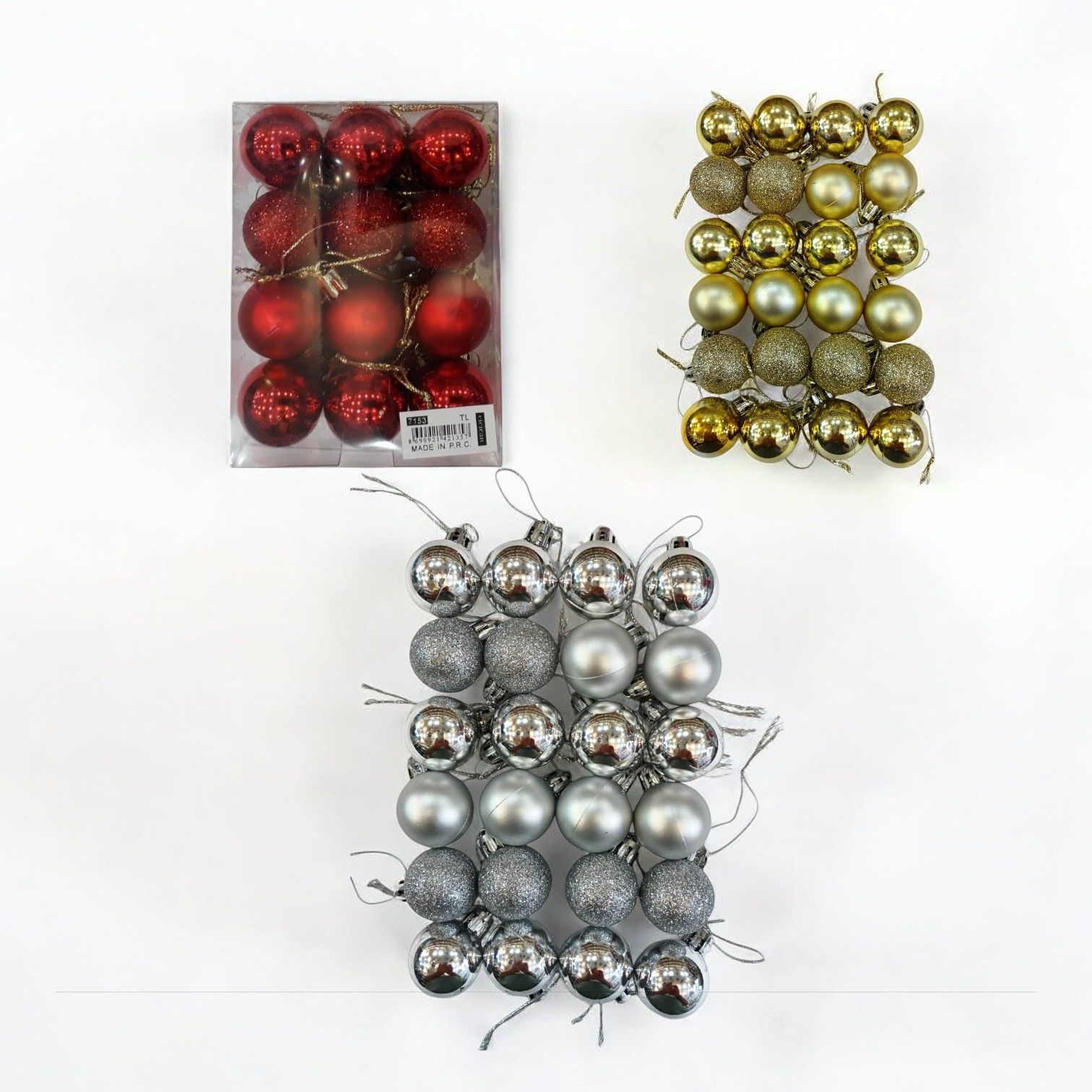 24 Lü 3 CM Cici Top Yılbaşı ağaç süsü