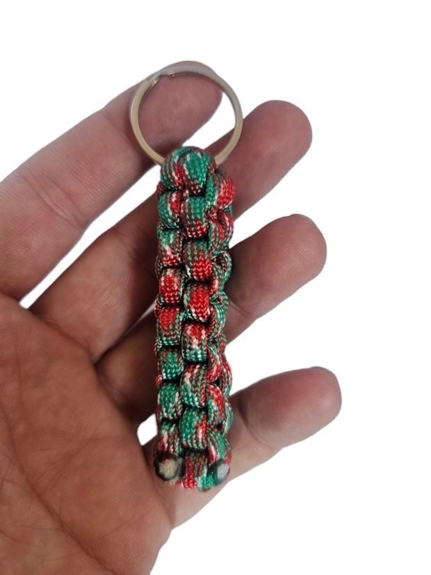 Yılbaşı Desenli Paracord Anahtarlık (Paraşüt İpinden)