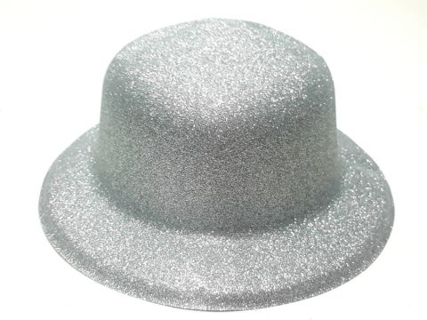Yuvarlak Plastik Parti Şapkası Simli
