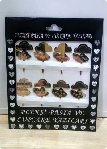 8 Li Kundakta Bebek Pleksi Ayna cup cake, pasta süsü